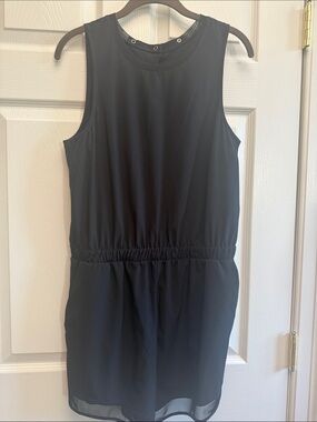 Zella Black Sleeveless Romper with Elastic Waist